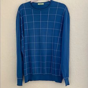 Dalmine Sweater Italy Men’s Cotton Blue Crew Neck Lightweight Size EU58 / US XXL